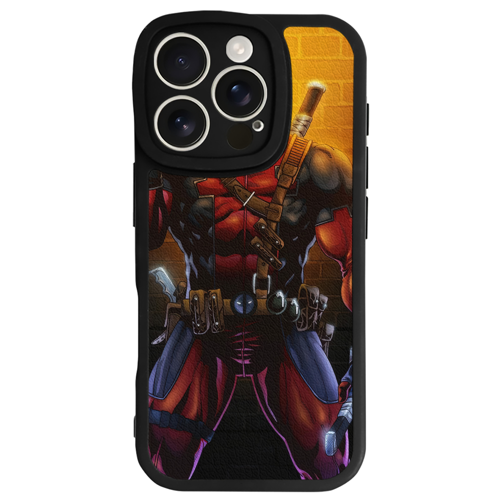 （画像用） Deadpool デッドプール 【iPhone 16シリーズ対応】シリコンスマホケース（レザー調） 材質：シリコン